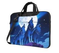 Blue Wolf Moon Laptop Bag 13-15.6Inch, 360° Protective Laptop Sleeve Case Shockproof Messenger Shoulder Bag Waterproof Computer Case Carrying Cover Briefcases for Men Women