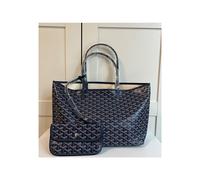 (Blue) Women's Pu Leather Tote Bag Large Capacity Shoulder Bag Medium