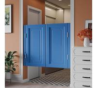 Blue Wood Cafe Swinging Interior Doors180Degree Opening Easy Installation with 4 Metal Hinges Perfect for Kitchens Corridors and Bar Entrances 150x90cm/59x35.4in