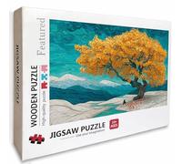 Blue Wooden Jigsaw Puzzles 48x32in, Tree Jigsaw Puzzles 3000 Pieces for Adults with Box, Educational Challenging Game, Back Lettering Easy to Distinguish, Summer Gifts, Beautiful Decoration, 2-7464