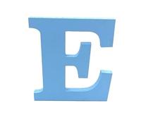 Blue Wooden MDF Letter E - Size 8cm Tall - Free Standing Wooden Letters for Arts & Crafts Personalized Name Decor