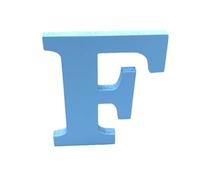 Blue Wooden MDF Letter F - Size 13cm Tall - Free Standing Wooden Letters for Arts & Crafts Personalized Name Decor