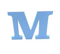 Blue Wooden MDF Letter M - Size 13cm Tall - Free Standing Wooden Letters for Arts & Crafts Personalized Name Decor