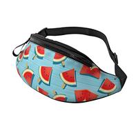 Blue Wooden Watermelon Crossbody Bag Runner Small Hip Pouch Bum Bag Running Waistpack Bumbag Beltbag Sport Slim Fashionable for Jogging Hiking Woman