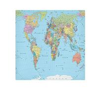 Blue World Map Cloth Napkins Set of 4, Polyester Dinner Napkins Washable Reusable Solid Table Napkins 20x20 inch with Hemmed Edges for Home Party Wedding Holiday Decor