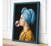 Blue Wrap Bubble Gum Canvas Wall Art Print 24x16 Inch