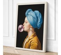 Blue Wrap Bubble Gum Canvas Wall Art Print 24x16 Inch