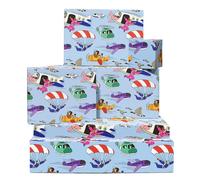 Blue Wrapping Paper - Skydiving Plane - 6 Sheets Purple Gift Wrap For Birthday Christmas Easter All Occasion Baby Shower - Includes Tags - Cute Giftwraps For Girls Women Mum Friends