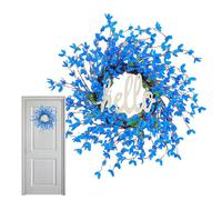 Blue Wreaths for Front Door - Artificial Door Wreath, Decoration, Creative Flower Wreath for Spring, Farmer's Wreath for Festival Wall Decoration