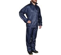 (blue, xl) New Men's 2-Piece Rain Suit w/Hood 2 Colour 4Size Selectable Waterproof Jacket