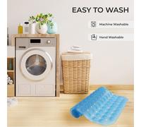 (Blue) XLong Bath Shower Mat Anti Slip Non Slip Suction Cups Washable Bathroom 100x40cm