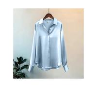 (Blue, XXL) Office Lady Shirts And Blouses Woman Top Autumn Winter Korean Long Sleeve Button Elegance Sweet Casual Summer Fashion Shirts