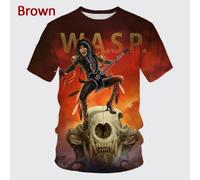 (blue, XXL) Y2k Clothing New Style W.a.s.p. 3D Print T Shirt For Men Women Summer Hip-hop Unisex Casual T-shirt Harajuku Round Neck Top Tee