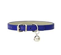 Blue XXS Dog Collar With Bell, PU Leather Kitten Collar With Bell Soft Dog Collars For Small Dogs Adjustable Buckle For Tiny Teacup XS Extra Small Male Boys Cats Puppy Like Chihuahua, XX-Small
