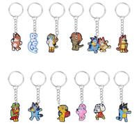 BLue Y Keyring Cartoon Anime Keychain Rings Dog Silicone Key Chain Cute Keyring Pendant Kids Party Supplies Favors Bags Pinata Fillers Toys Birthday Gift Key Charms Deko Boys Girls Lucky Dip Prizes