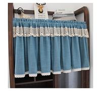 Blue Yarn Tier Curtains for Kitchen, Cupboard Curtain,Short Curtain,Sink/Cabinet Curtain Valances for Kitchen Windows Living Room,Shoe Cabinets, Wardrobes, Door Curtains ( Size : 100x76cm(WxH) )