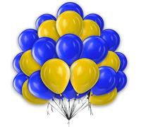 Blue Yellow Balloons 25Pcs Balloon Pack 10 Inch Dark Blue and Yellow Balloon For Boys Men Bridal Shower Engagement Anniversary Graduation Wedding Bachelor Birthday Decoration