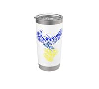 Blue Yellow Color Blend Artistic Phoenix Illustration Stainless Steel Insulated Tumbler