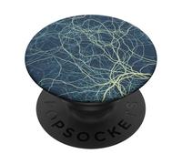 Blue Yellow Organic Roots - Abstract Generative Tree PopSockets Adhesive PopGrip