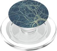 Blue Yellow Organic Roots - Abstract Generative Tree PopSockets PopGrip for MagSafe