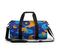 Blue Yellow Tai Chi Sport Duffel Bag Gym Bag Weekend Overnight Bag for Travel Camping Hiking Beach 45x23x23cm