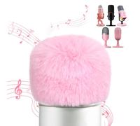 Blue Yeti Pop Filter for Blue Yeti microphone, Microphone Cover | Furry Wind Muff | Mic Windscreen for Yeti/Nano/HyperX SoloCast/Fifine AM8/Razer Seiren Mini and More USB Mics by YOUSHARES(Pink)