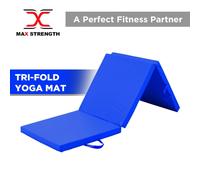 Blue Yoga Gymnastics Tri Folding Mat Gym Exercise Fitness Pilate Foam