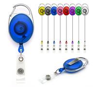 Blue YoYo Retractable Reel Holder - by Lanyards Tomorrow Extending extendable Ski ID Identification Pass Badge Card Holders Security Access Control Carabiner with Metal Back Belt Clip Yo Yo | 1pc
