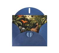 Blue YYHWHJDE Animals In The Rainforest Picture Greeting Card 6x4 in with Double-Sided Pearl Effect and Environmentally Friendly Ink