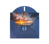 Blue YYHWHJDE Beach Maui Hawaii Sunset Sea Waves Clouds Printing Greeting Card for Christmas, Birthday, Valentine's Day, Wedding Anniversary, and Parties