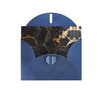 Blue YYHWHJDE black marble texture gold Picture Greeting Card 6x4 in with Double-Sided Pearl Effect and Environmentally Friendly Ink
