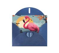 Blue YYHWHJDE Cartoon Halloween Flamingo Picture Greeting Card 6x4 in with Double-Sided Pearl Effect and Environmentally Friendly Ink