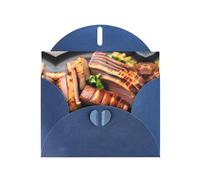 Blue YYHWHJDE Golden Roast Picture Greeting Card 6x4 in with Double-Sided Pearl Effect and Environmentally Friendly Ink