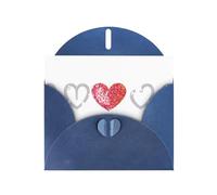 Blue YYHWHJDE Sequins I Love You Picture Greeting Card 6x4 in with Double-Sided Pearl Effect and Environmentally Friendly Ink