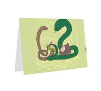 Blue YYHWHJDE Sunflower seeds earthworm snake Picture Greeting Card 6x4 in with Double-Sided Pearl Effect and Environmentally Friendly Ink