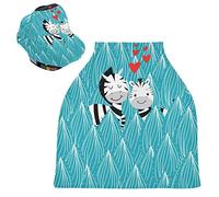 Blue Zebra Horse Stretchy Baby Car Seat Cover,Canopy Nursing Covers,Soft Breathable Windproof Scarf Changepad for Winter Infant Breastfeeding Boys