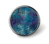 Blue zebra print Circular Badges Lapel Pin Brooch Pin Bohemia Style Traditional African Pattern Brooch Gifts for Women Men Souvenir