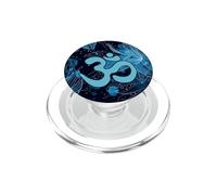 Blue Zen Energy Floral Mindfulness Flow Hindu Om Symbol PopSockets PopGrip for MagSafe