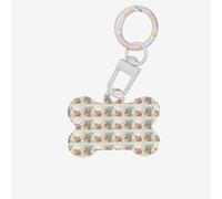 Blue Zen Flower with Starfishes On Beach Printing 1 Pc Dog Bone Shape Id Tags Double Sided with Key Ring Craft for Pets