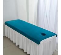 Blue1,100x200cm/3.2x6.5ft,Fleece Washable Massage Table Cover with Face Hole,Elastic Massage Bed Cover Large Beauty Massage Couch Cover Suitable for Salons SPA and Therapists