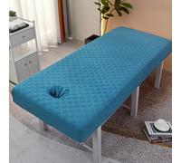 Blue1,70x185cm/2.2x6ft,Breathable Massage Table Sheets with Face Hole,Solid Color Stretchy Massage Bed Sheets Reusable Beauty Spa Bed Cover Washable Protective Cover