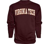 Blue84 NCAA Virginia Tech Hokies Mens Arching Team Name Sweatshirt, Virginia Tech Hokies Dark Heather, Large