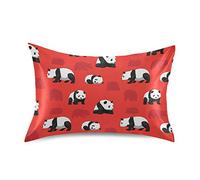Blueangle Bear Panda Wallpaper Satin Pillowcase for Hair and Skin Silk Pillowcase, Standard Size(20x26 inches) - Satin Pillow Covers with Envelope Closure