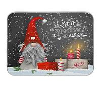 Blueangle Christmas Tomte Dish Drying Mat - 18 x 24inch- Extra Large Microfiber Dish Drying Mat, Dish Draining Mat, Counter top Mat