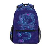Blueangle Colorful Custom Purple Chinese Dragon Printing Computer Backpack - Lightweight School Bag