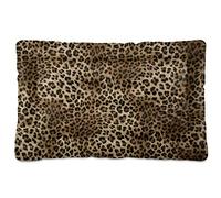 Blueangle Vintage Leopard Print Dog Bed Cat Bed, Rectangle Comfortable Pet Bed, Ultra Soft Calming Dog Bed for Small Medium Large Dogs, 18" x 24"
