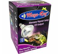 BlueBay Aquatics Mega Ray 160w Reptile Mercury Vapour UV Output Basking Flood Lamp Bulb Megaray UVA UVB IR E27 PAR38