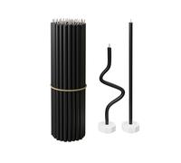 BlueBee Beeswax Candles 40pcs Honey Scented Candle Sticks - Tall Thin Taper Candles Dripless Smokeless - Natural Beeswax Candles for Birthday, Church, Halloween, Christmas(40+2 Candle Holders, Black)