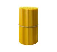 BlueBee Pure Beeswax Candles 50pcs Honey Scented Candle Sticks - Tall Thin Taper Candles Dripless Smokeless - Natural Bees Wax Candles for Birthday, Church, Halloween, Christmas 18cm (50, Yellow)