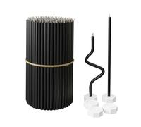 BlueBee Pure Beeswax Candles Bulk Honey Scented - Tall Thin Taper Candles Dripless Smokeless - Natural Bees Wax Candles for Birthday, Church, Halloween, Christmas 18cm (200+5 Candle Holders, Black)